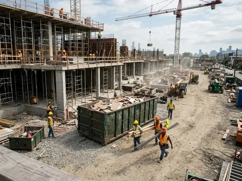 commercial-construction-site-w-002 — frequently asked questions, Low Cost Construction Dumpster Rental in Alexandria, MN